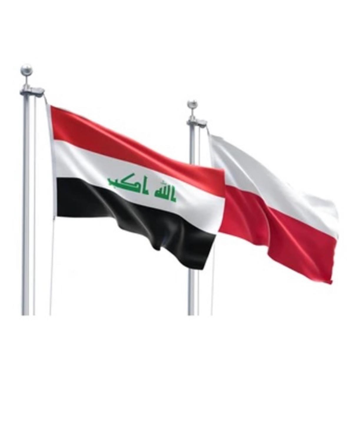 Iraqi and Polish flags